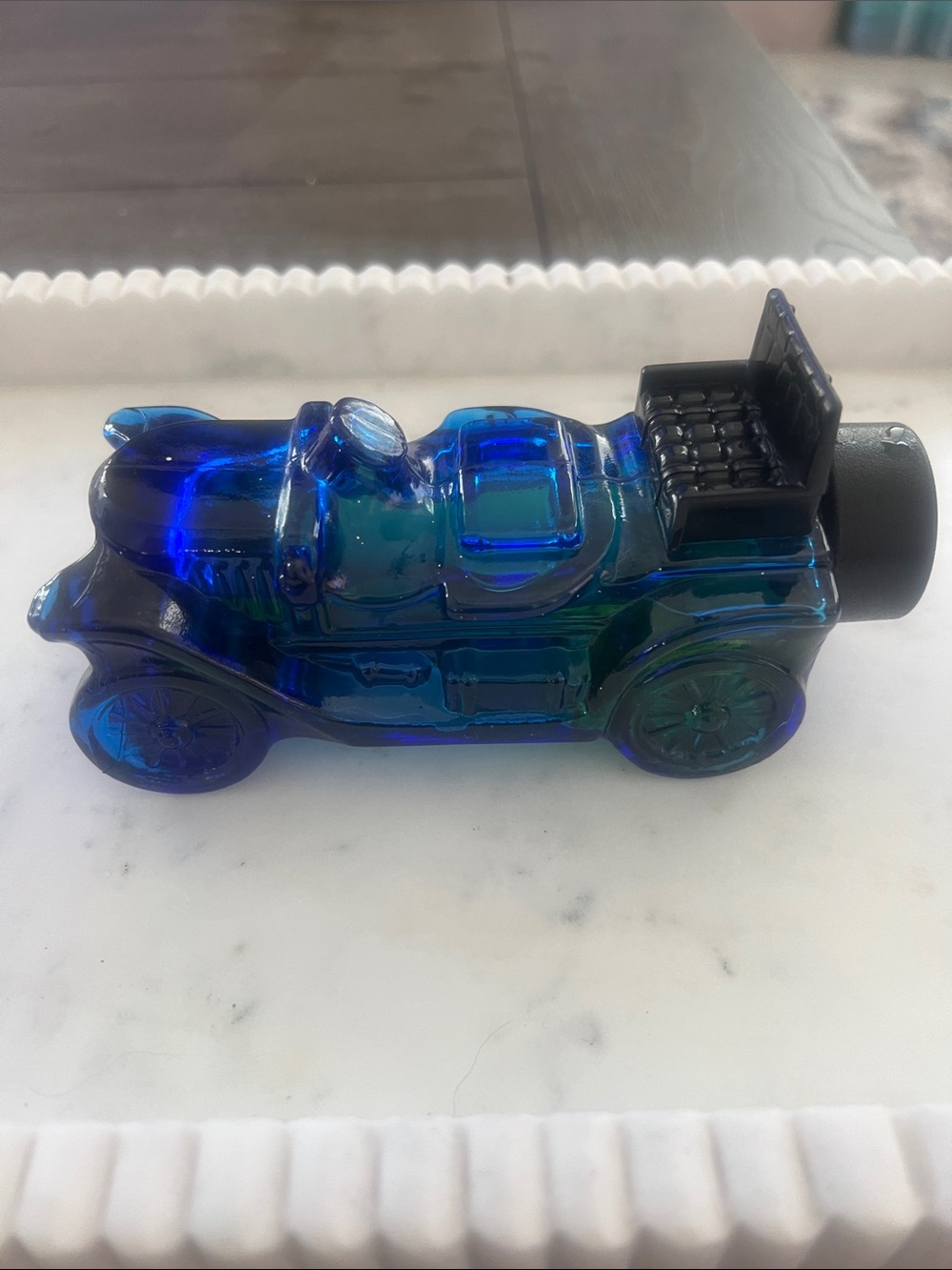 Avon Cobalt Blue Glass Toy Car Bottle